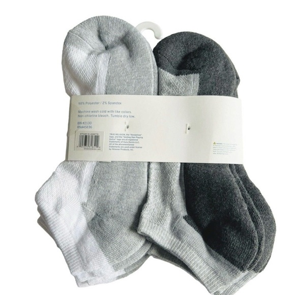 True Religion Women's 10 Pairs Half Cushion Low Cut Grey/White Socks Size 9-11 - Picture 2 of 6